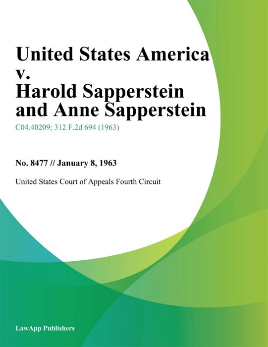 United States America v. Harold Sapperstein and Anne Sapperstein