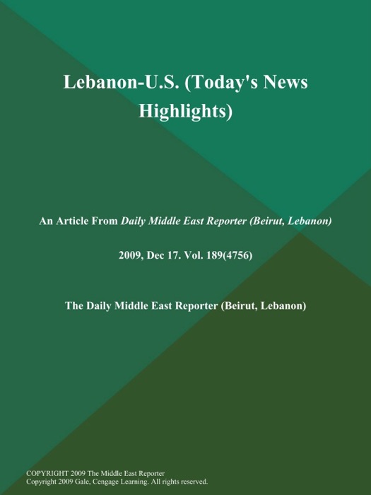 Lebanon-U.S. (Today's News Highlights)