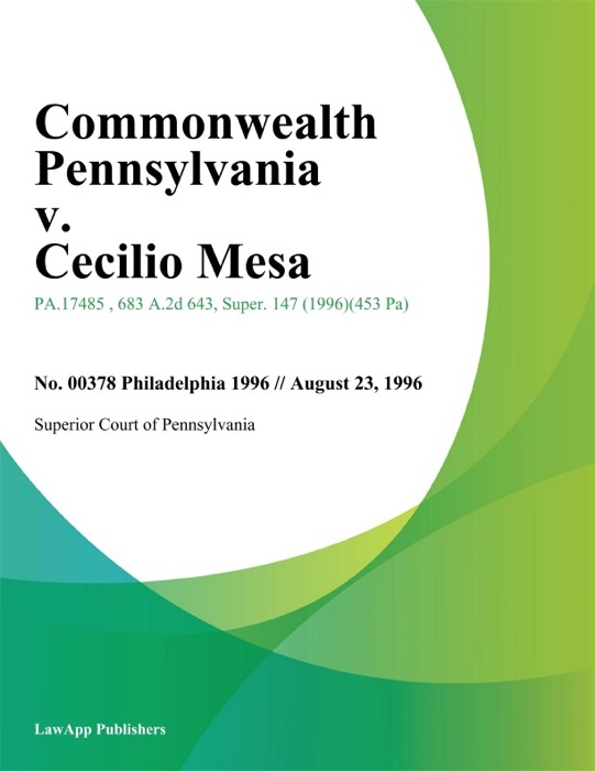 Commonwealth Pennsylvania v. Cecilio Mesa