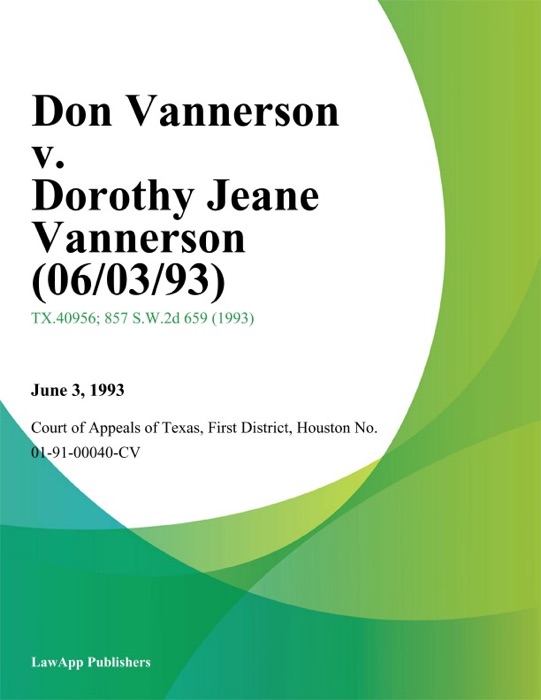 Don Vannerson V. Dorothy Jeane Vannerson (06/03/93)