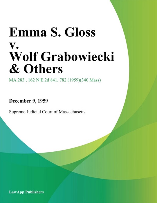 Emma S. Gloss v. Wolf Grabowiecki & Others