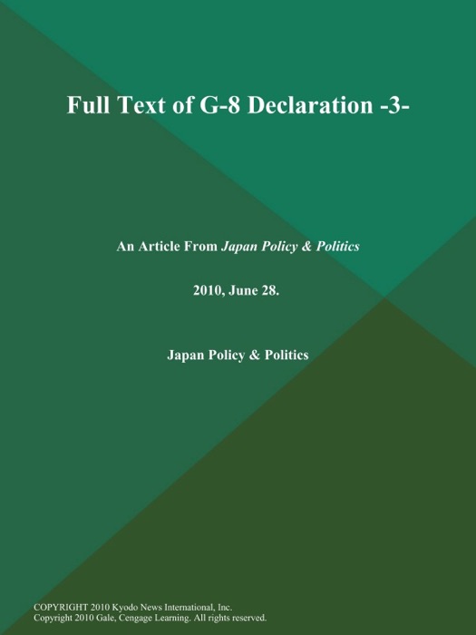 Full Text of G-8 Declaration -3-