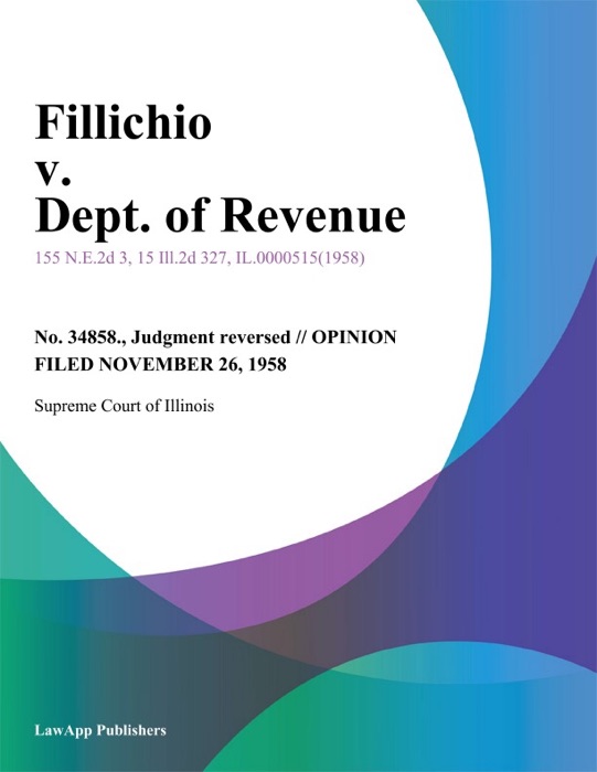 Fillichio v. Dept. of Revenue