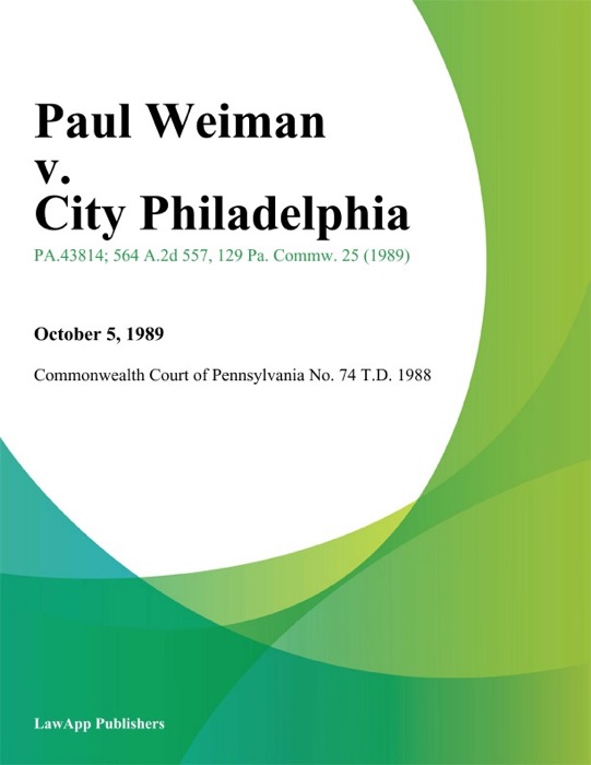 Paul Weiman v. City Philadelphia