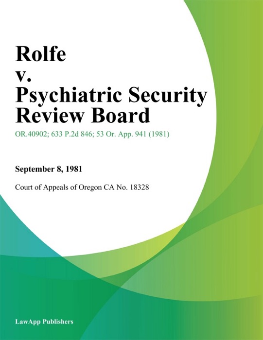 Rolfe v. Psychiatric Security Review Board