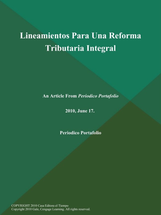 Lineamientos Para Una Reforma Tributaria Integral