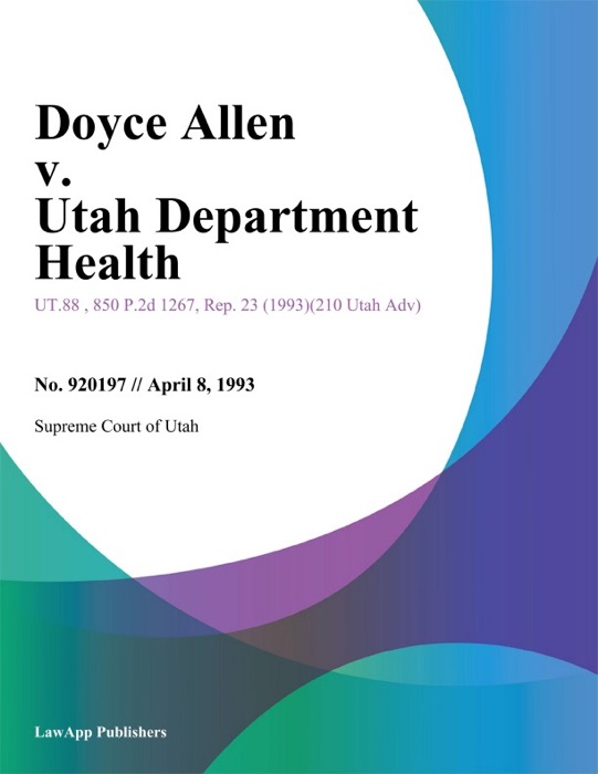 Doyce Allen v. Utah Department Health