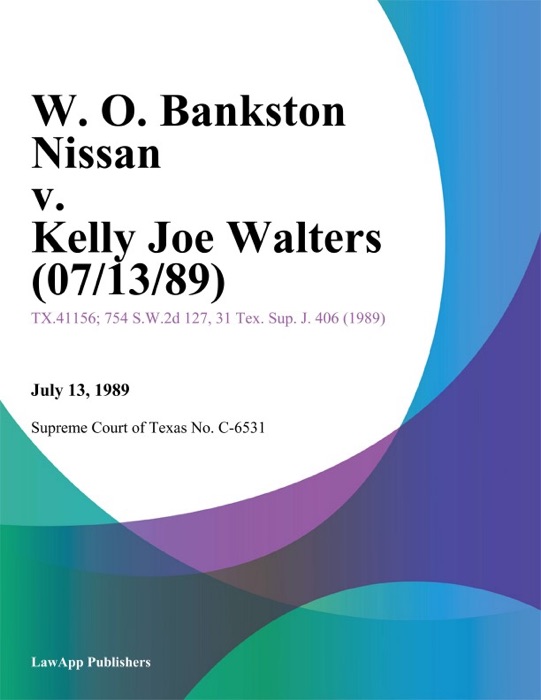 W. O. Bankston Nissan v. Kelly Joe Walters