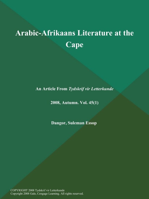 Arabic-Afrikaans Literature at the Cape