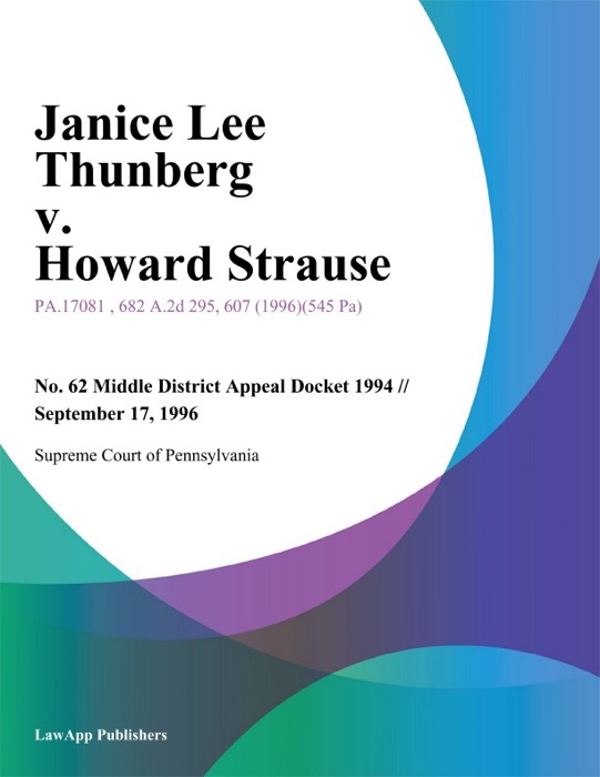 Janice Lee Thunberg v. Howard Strause