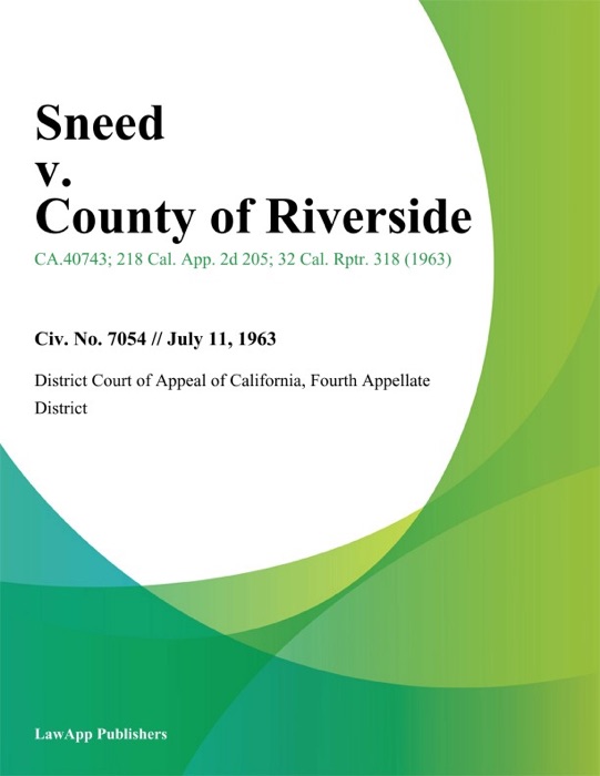 Sneed V. County Of Riverside