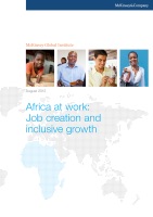 Africa at Work: Job Creation and Inclusive Growth