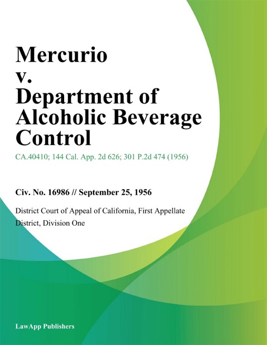 Mercurio V. Department Of Alcoholic Beverage Control