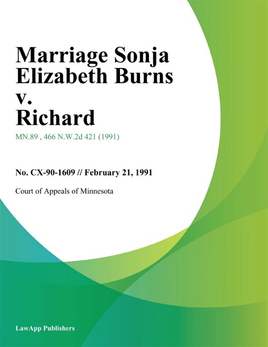 Marriage Sonja Elizabeth Burns v. Richard