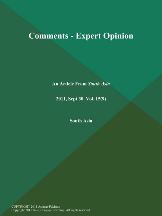 Comments - Expert Opinion