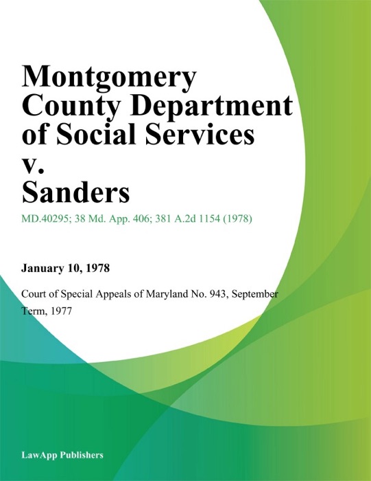 Montgomery County Department of Social Services v. Sanders