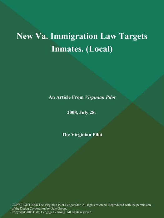 New Va. Immigration Law Targets Inmates (Local)