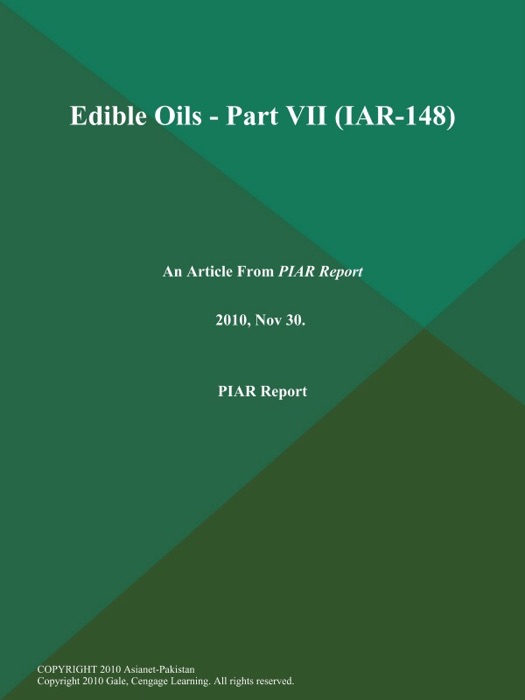 Edible Oils - Part VII (IAR-148)