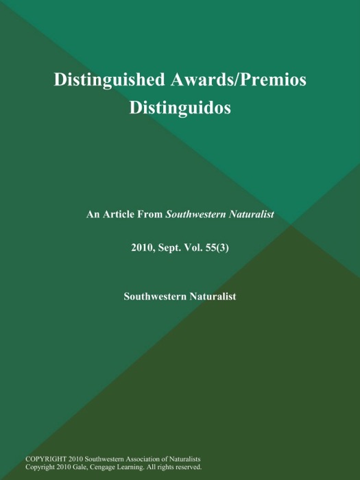 Distinguished Awards/Premios Distinguidos