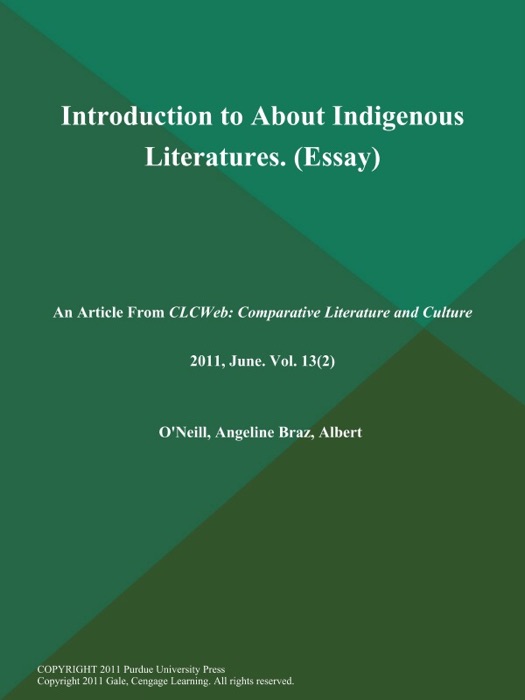 Introduction to About Indigenous Literatures (Essay)