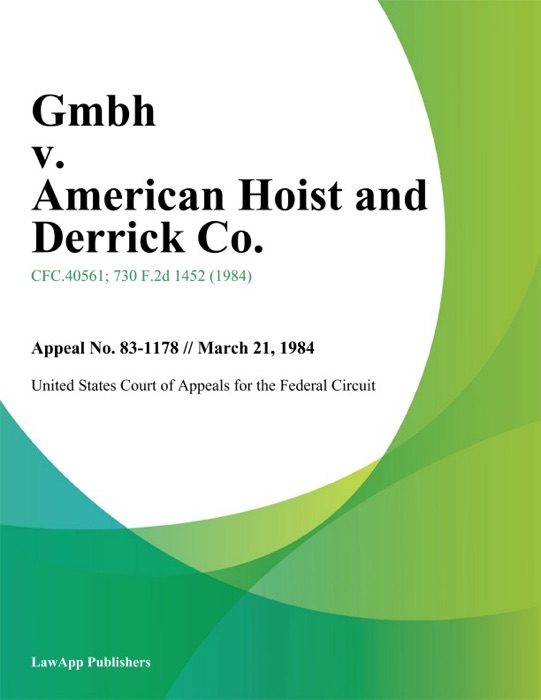Gmbh v. American Hoist and Derrick Co.