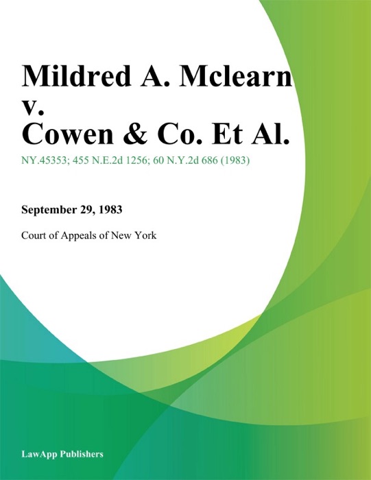 Mildred A. Mclearn v. Cowen & Co. Et Al.