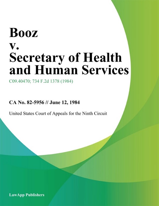 Booz v. Secretary of Health And Human Services