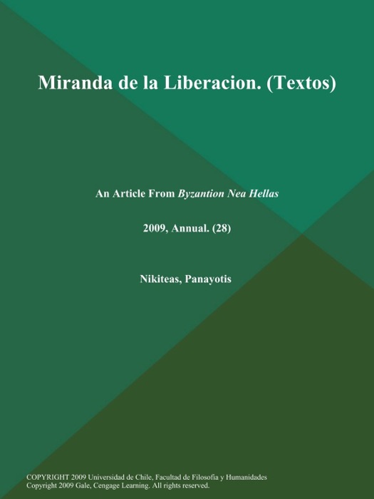 Miranda de la Liberacion (Textos)