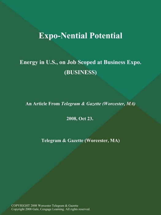 Expo-Nential Potential; Energy in U.S., on Job Scoped at Business Expo (BUSINESS)