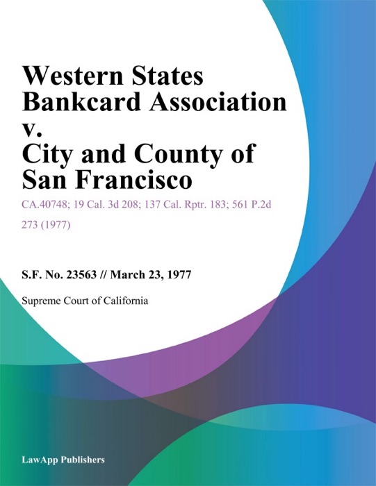 Western States Bankcard Association v. City and County of San Francisco