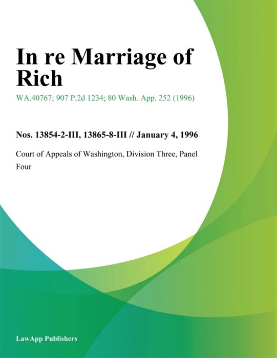 In Re Marriage Of Rich