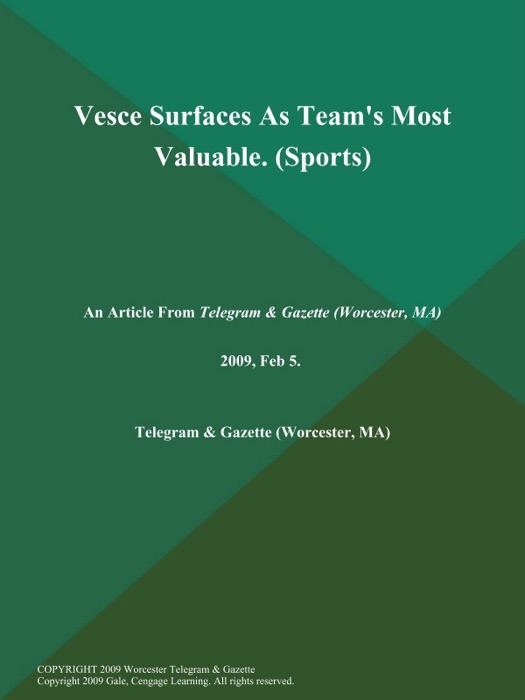 Vesce Surfaces As Team's Most Valuable (Sports)