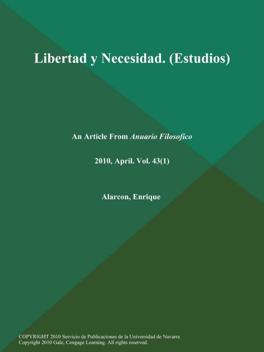 Libertad y Necesidad (Estudios)