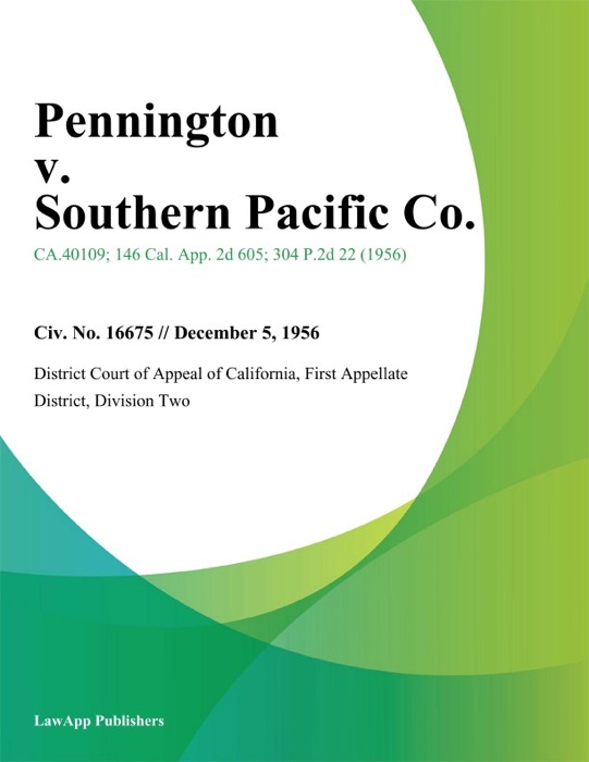 Pennington v. Southern Pacific Co.