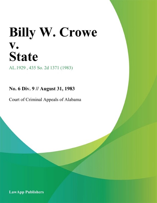 Billy W. Crowe v. State