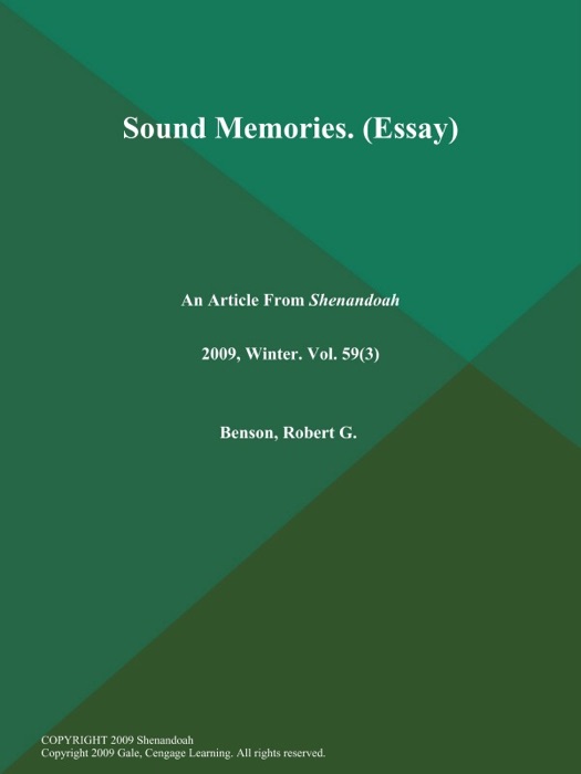 Sound Memories (Essay)