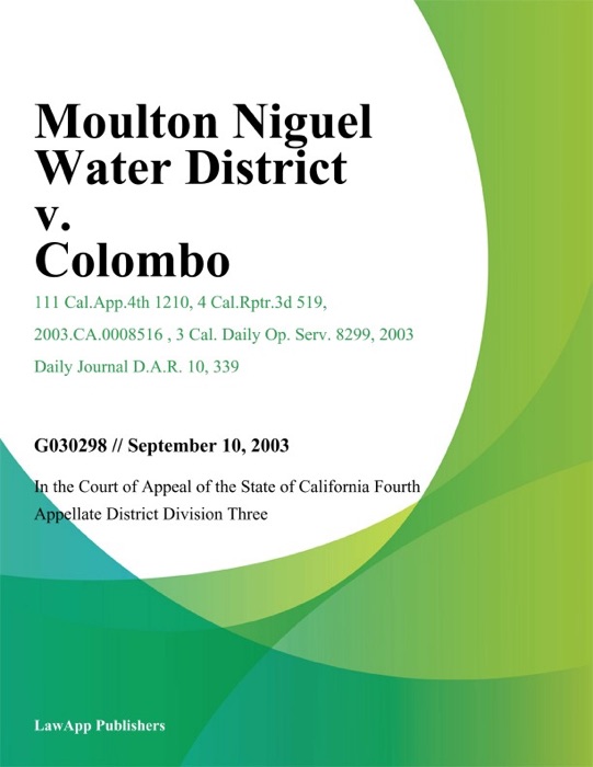 Moulton Niguel Water District V. Colombo