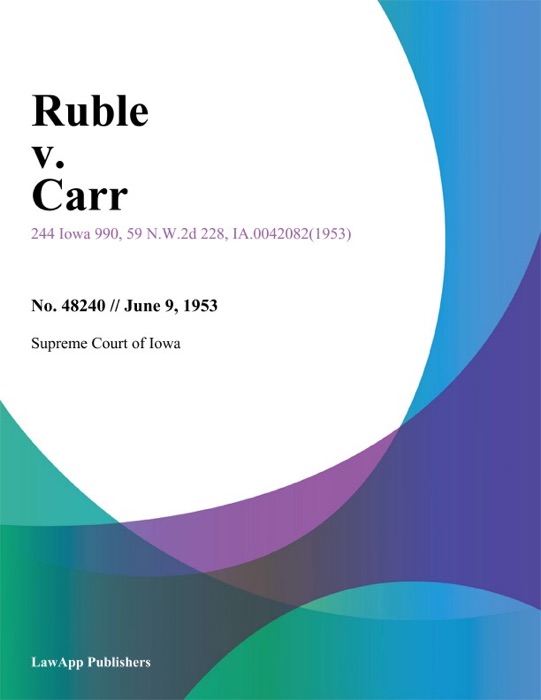 Ruble V. Carr