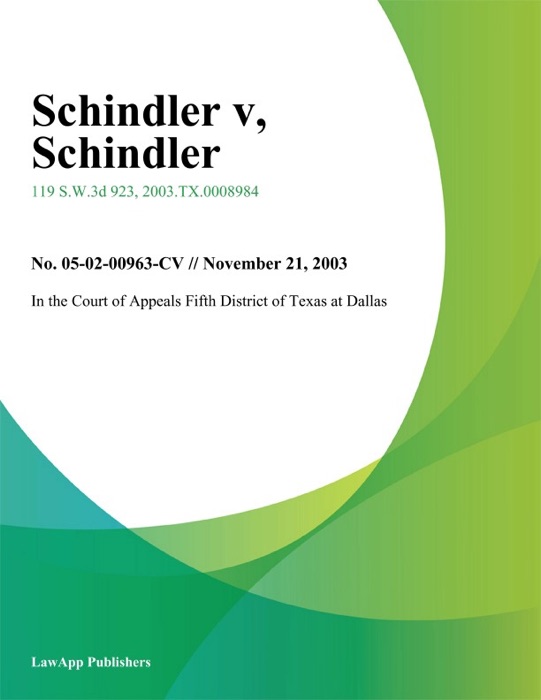 Schindler v, Schindler