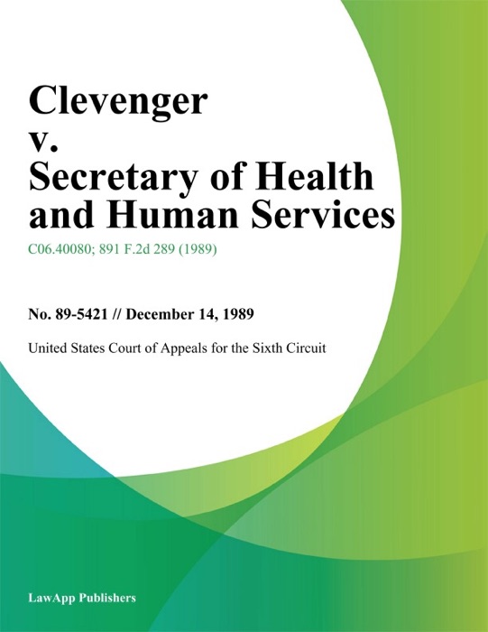 Clevenger v. Secretary of Health And Human Services