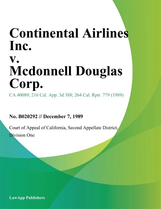 Continental Airlines Inc. V. Mcdonnell Douglas Corp.
