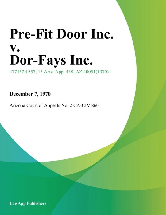 Pre-Fit Door Inc. v. Dor-Ways Inc.