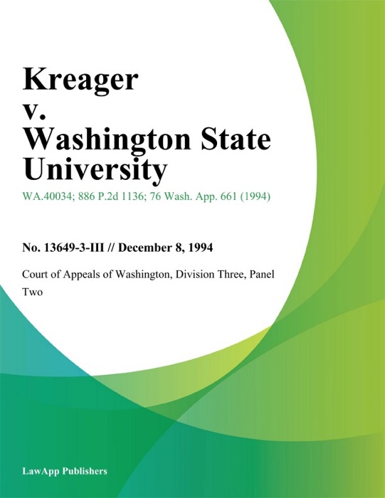 Kreager v. Washington State University