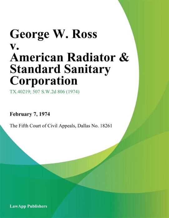 George W. Ross v. American Radiator & Standard Sanitary Corporation