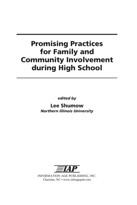 Promising Practices for Family and Community Involvement during High School