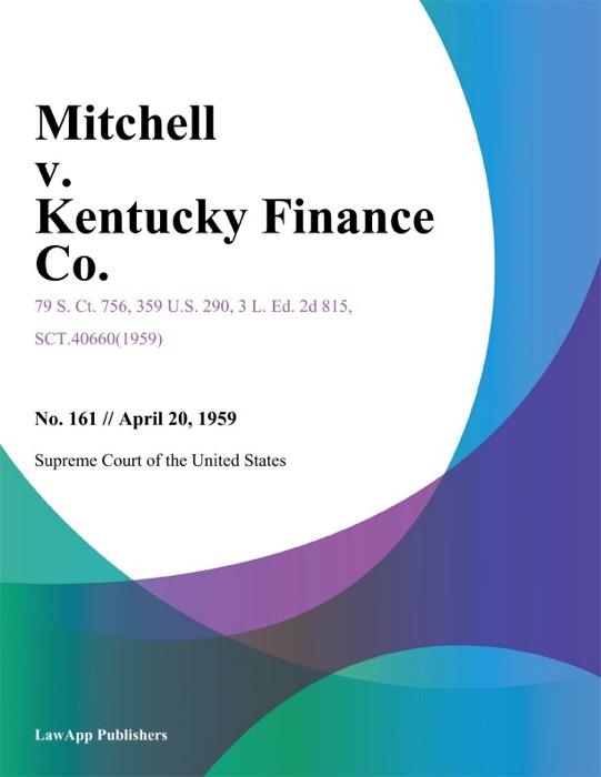 Mitchell v. Kentucky Finance Co.