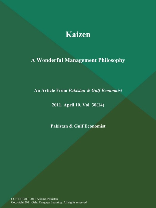 Kaizen: A Wonderful Management Philosophy