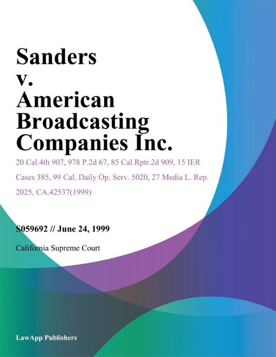Sanders v. American Broadcasting Companies Inc.