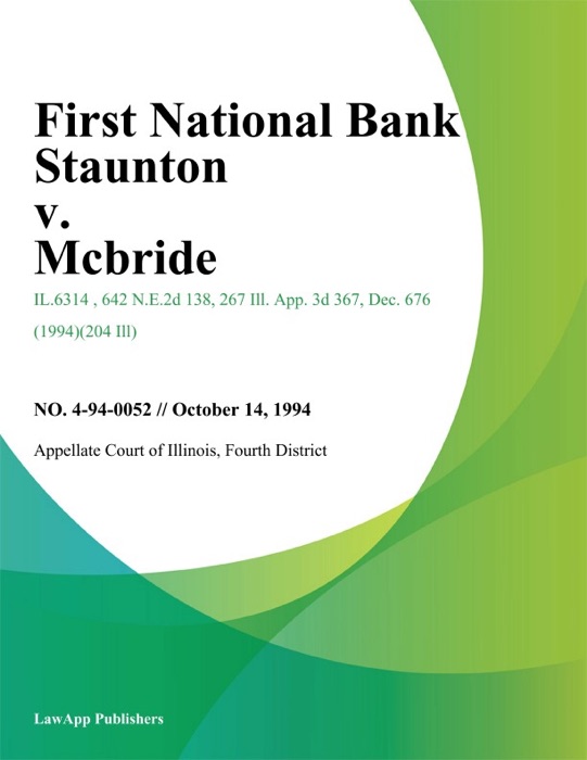 First National Bank Staunton v. Mcbride