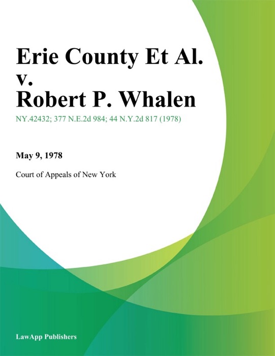 Erie County Et Al. v. Robert P. Whalen